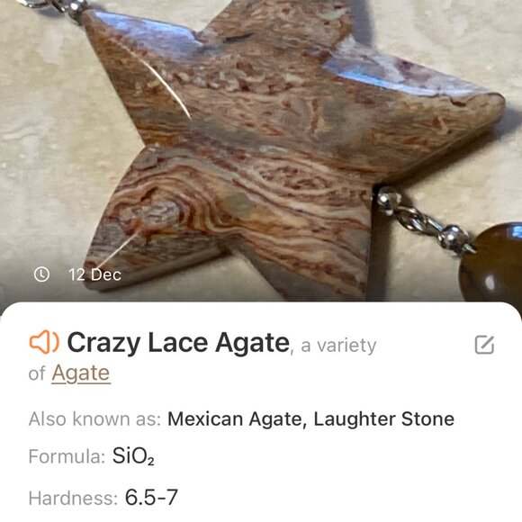 2/$20, Large Earthy Crazy Lace Agate Pendant, Genuine Gemstone Star Pendant - Picture 12 of 13